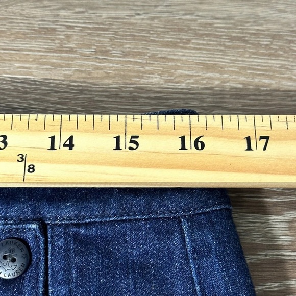 LRL Lauren Jeans Co Ralph Lauren Womens Sz 6 Denim Jean Skirt Dark Blue, Buttons - Picture 6 of 12